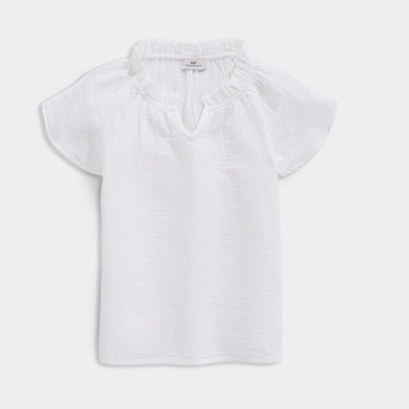 Vineyard Vines Other - Girls' Seastitch Gauze Ruffle Top